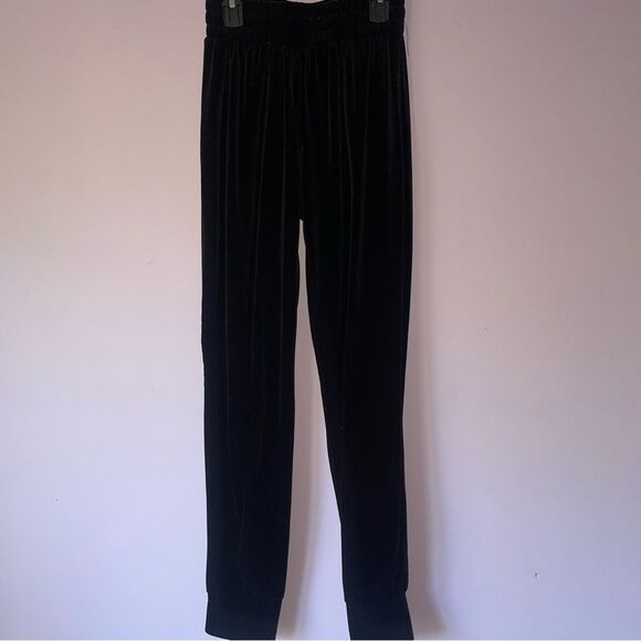 ARIA S Black Velvet Joggers Pull On - Picture 1 of 9